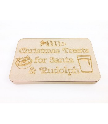 18mm Router Cut MDF 'Christmas Treats for Santa & Rudolph' Christmas Eve Board with Laser Panel 
